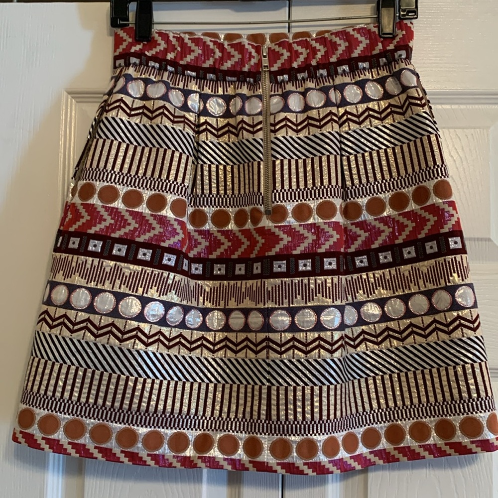 Nomad, Morgan Carper, stunning metallic brocade skirt with pockets, size 8, EUC
